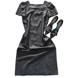 Albert Nipon x Saks Fifth Avenue‎ Vintage Black Midi Dress - Silk/Linen - Size 4